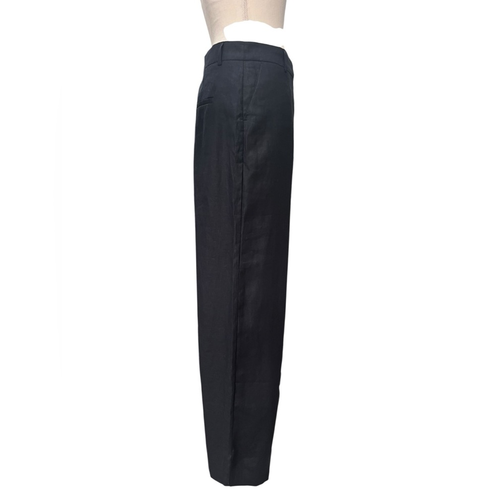 Reformation Carter Linen Wide Leg Pants Black Size 8 NWT - Picture 3 of 7